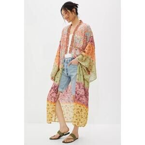 Anthropologie Bl^nk London Sheer Floral Kimono Size OS